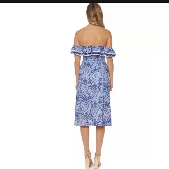 NWT Red Carter off the shoulder embroidered dress - Picture 4 of 11